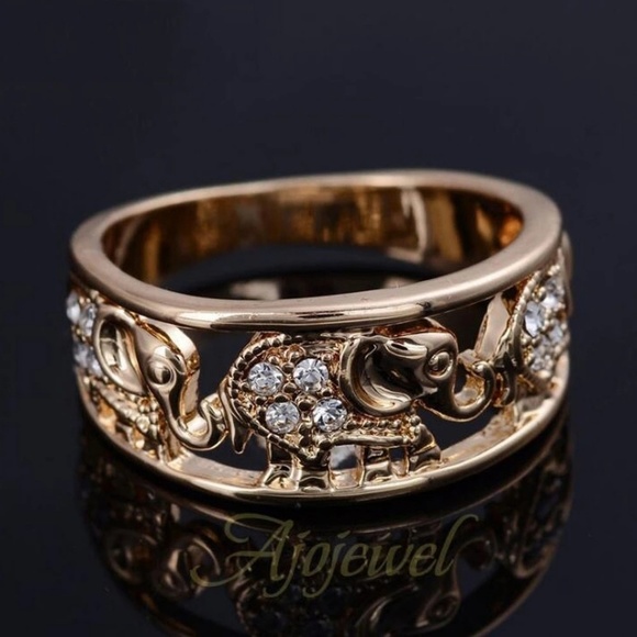 Rose Gold Elephant Caravan Ring‎ - Picture 3 of 6
